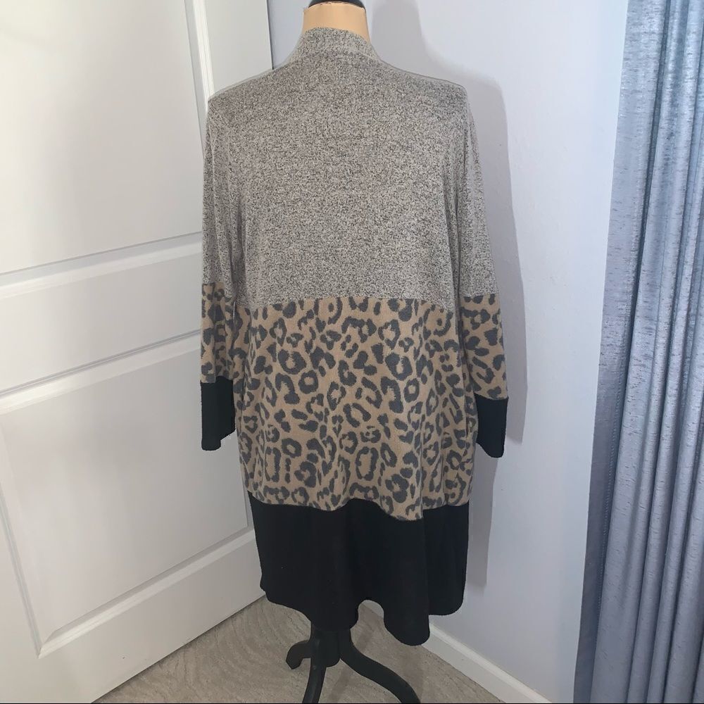 Rae Mode Patterned Cheetah Long Cardigan - Picture 2 of 6
